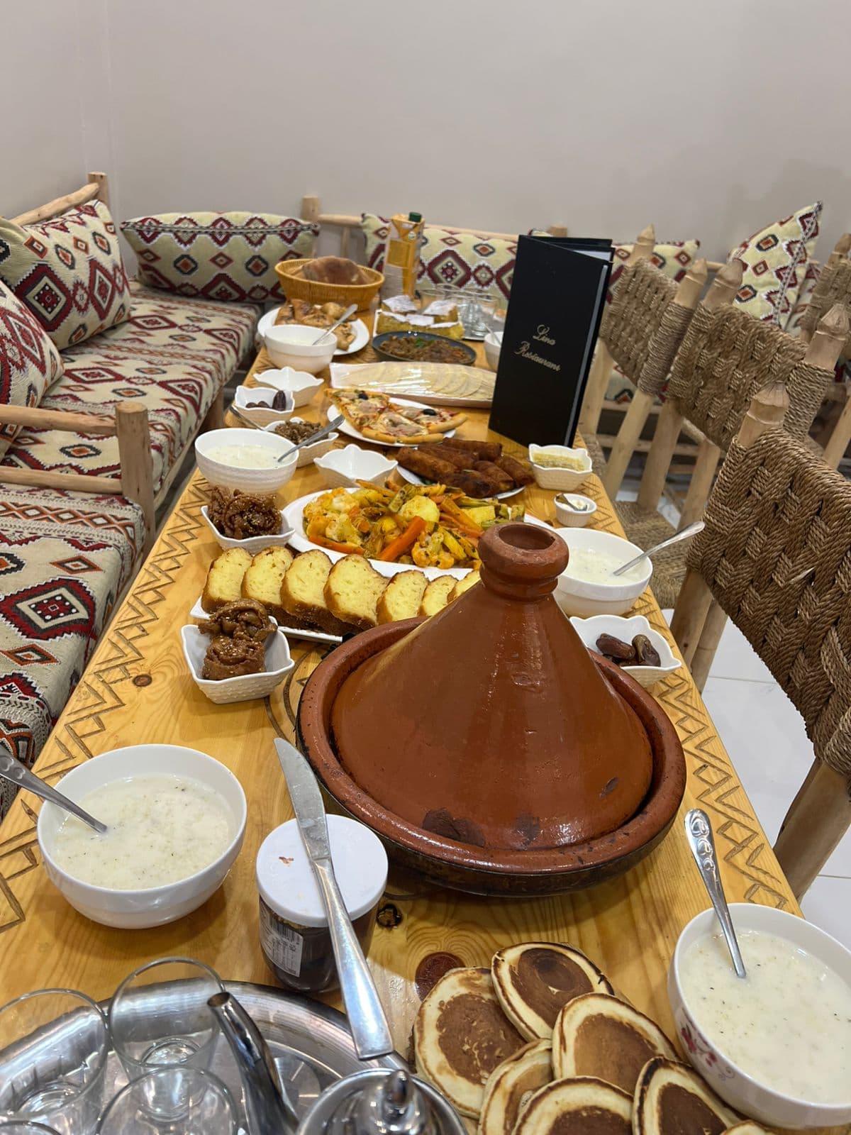 Moroccan breakfast spread